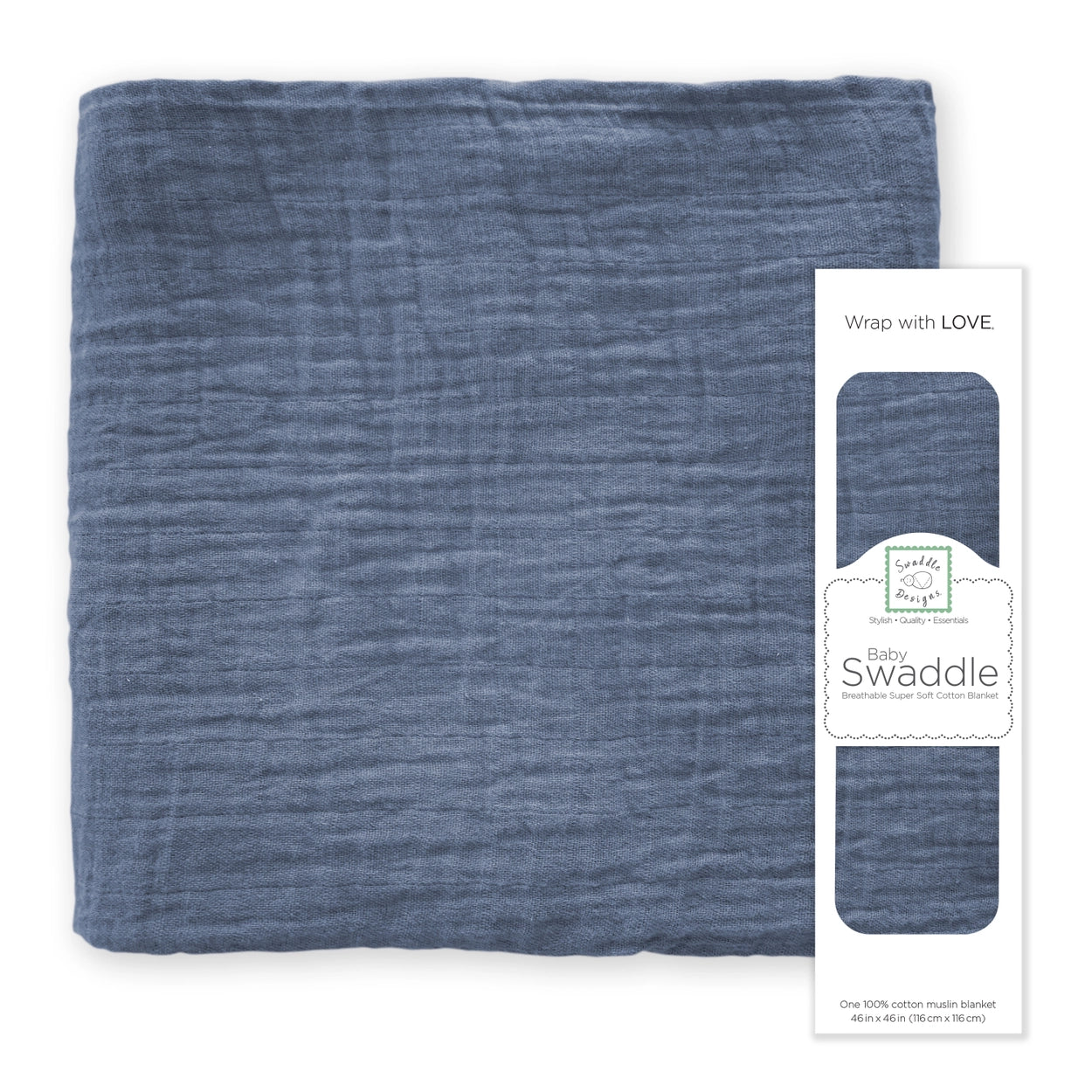SwaddleDesigns-Muslin Swaddle Blanket, Premium Cotton