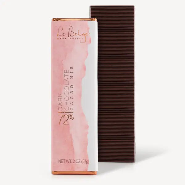 Le Belge Chocolatier-Cacao Nib 72% Dark Chocolate Bar