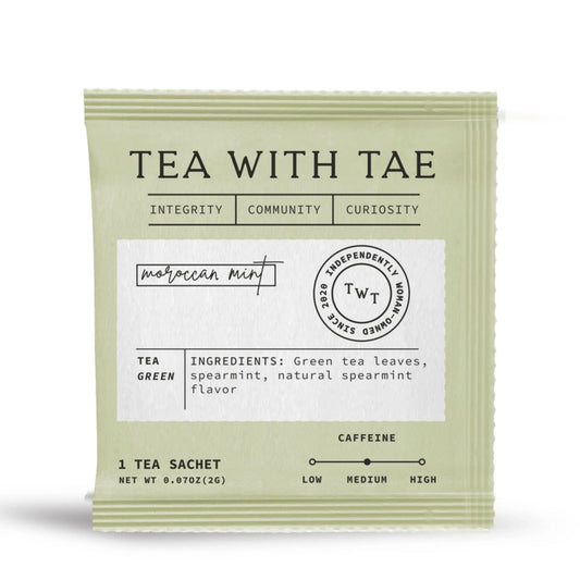 Tea with Tae-Moroccan Mint Green Tea - Individually Wrapped Tea Bag