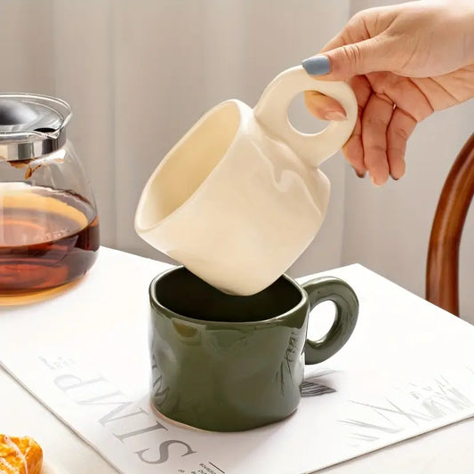 Elegant Ceramic Mug-Creamy White