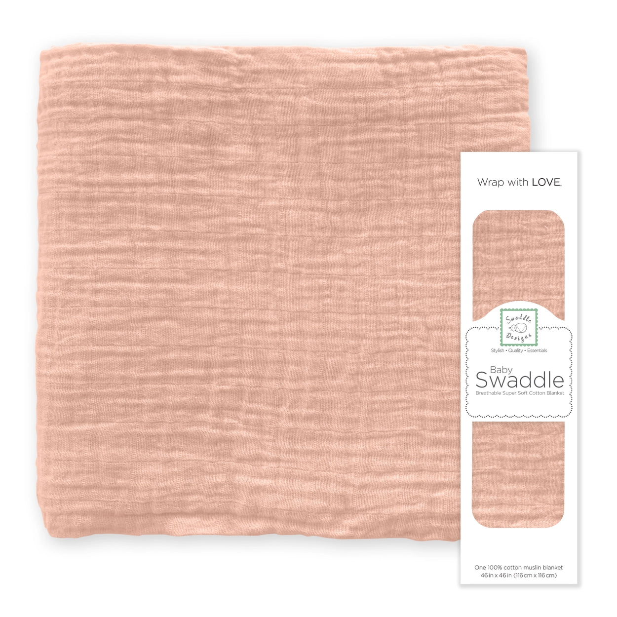 SwaddleDesigns-Muslin Swaddle Blanket, Premium Cotton