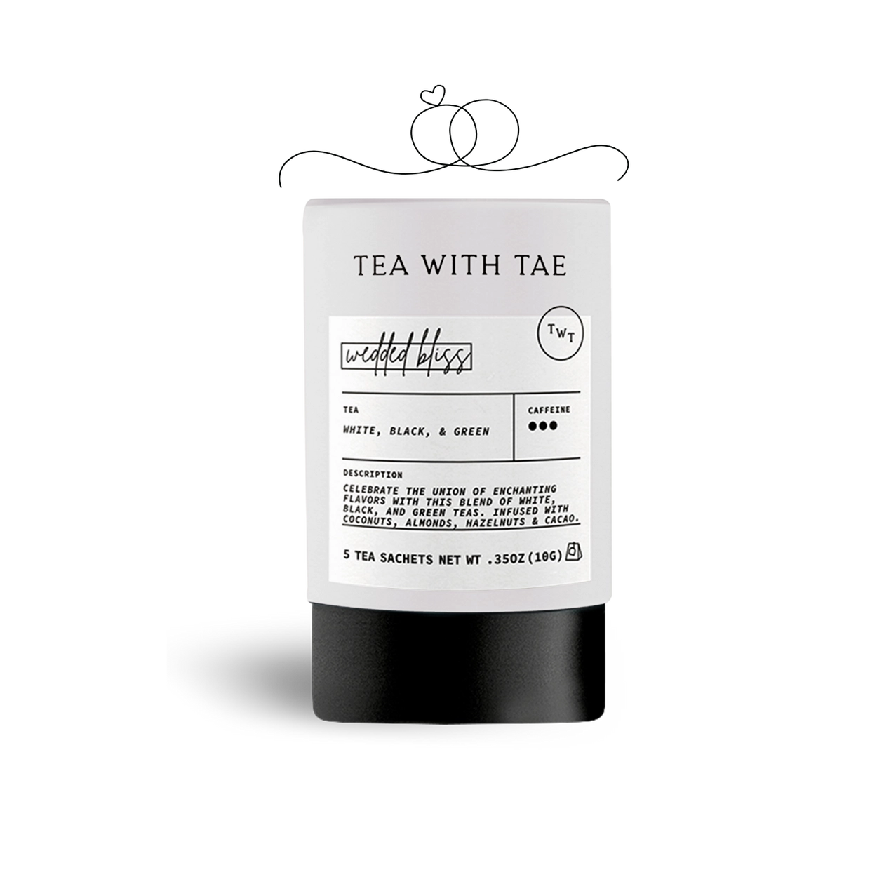 Tea with Tae-Wedded Bliss Mini Tube Gift (5 Tea Bags) (For Weddings)